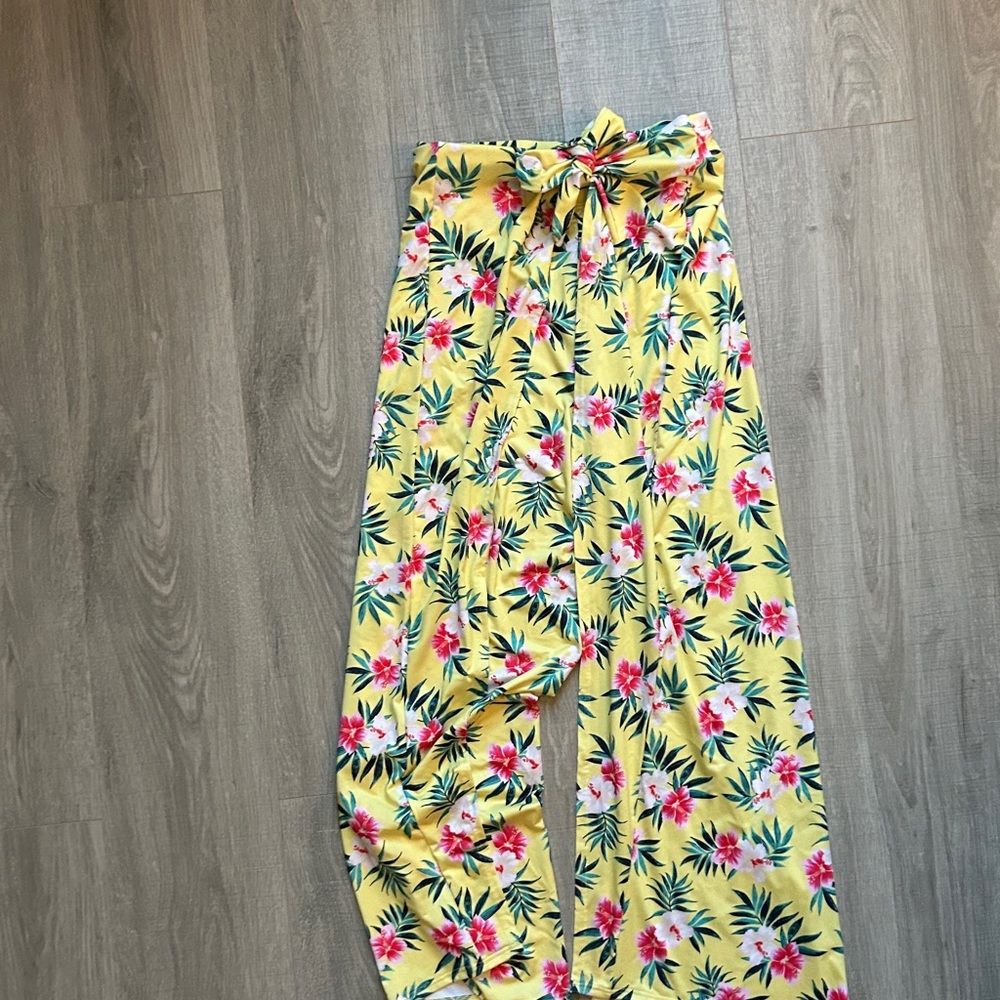 Lands End Tropical Coverup Tie Waist Pants (S)